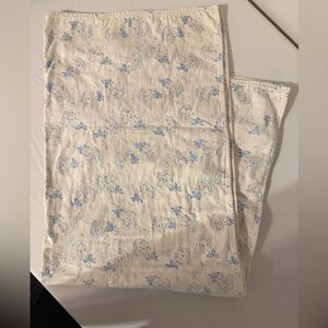 Vintage, Handmade Floral and Bow Patterned Baby Blanket